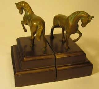 Brass (copper Or Bronze?) Horse Bookends.  Vintage