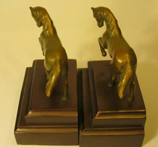 Brass (Copper or Bronze?) Horse Bookends.  Vintage 5