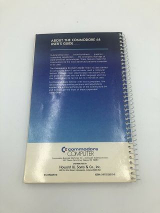 Commodore 64 Computer User ' s Guide - First Edition,  Third Printing - C64 Good 3