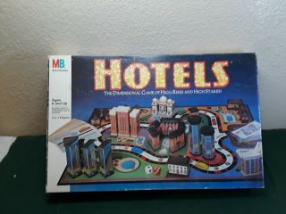 Hotels Vintage 1987 Board Game By Milton Bradley,  Pre - Owned,  Complete