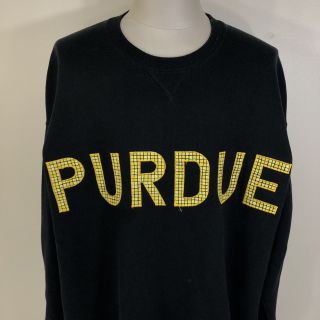 Vintage 90s Purdue Boilmakers Black Russell Athletic Sweatshirt Men 
