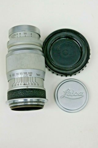 Leica Leitz Elmar 9cm 90mm Screw Mount Lens,  cap,  bubble,  A36 UVa Filter 4