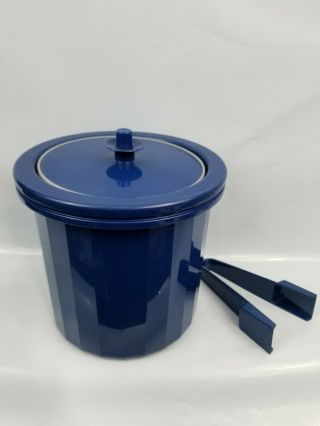 Vintage Tupperware 3 Pc.  Insulated Ice Bucket 1683 Blue Vt6