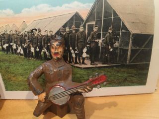 Vintage Manoil Lead Soldier Playing A Banjo Manoil U.  S.  A.