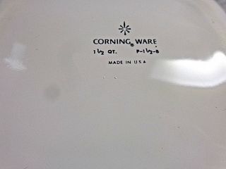 Vintage Corning Ware Blue Cornflower P - 1 1/2 - B Pan w/ Lid 1 - 1/2 Qt /Plastic Lid 5