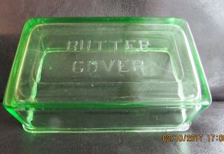 Vintage Hazel Atlas Green Depression Glass Pound Butter Lid