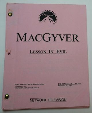 Macgyver / John Sheppard 1990 Tv Script " Lesson In Evil " Richard Dean Anderson