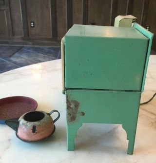 Vintage Child ' s Tin Empire Toy Stove Electric 5