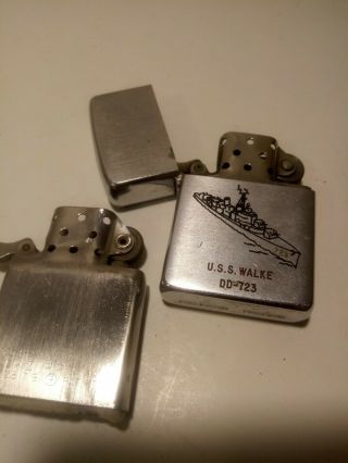 Vintage 1950 - 1957 PAT PENDING 2517191 USN NAVY Zippo lighter U.  S.  S WALKE DD - 723 8