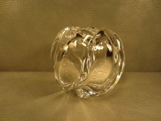 Vintage Orrefors Crystal Thick Swirl Waterfall Rose Vase 4 3/4 "