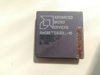 Amd Am386 Dx/dxl - 40,  A80386dxl - 40,  A80386dx - 40,  Vintage Cpu,  Gold