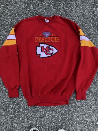 Vintage Kansas City Chiefs Kc Sweatshirt Fits M/l Legends Athletics Made In Usa