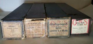 4 Vintage Player Piano Rolls: Cavotte In A Minor,  Grand Valse,  Ragtime Cowboy Joe