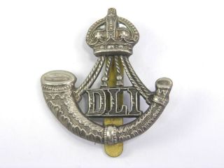 Vintage White Metal British Army Military Cap Badge Durham Light Infantry