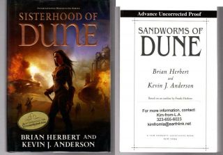 Brian Herbert,  Kevin Anderson Sisterhood Of Dune Hc/dj/1st; Sandworms Arc Signed
