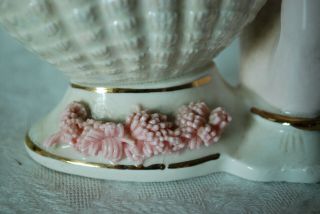 Vintage Ladies Hand Vase Iridescent Porcelain Sea Shell Vase Hand Holding Seashe 8
