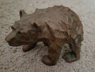Vintage Hand Painted Brown Bear Figurine Crafted With Canadian Maple Wood