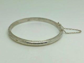Gorgeous Vintage Sterling Silver Engraved Narrow Cuff Bracelet Bangle 6 " 15cm