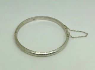 Gorgeous Vintage Sterling Silver Engraved Narrow Cuff Bracelet Bangle 6 