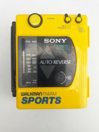 Vintage Sony Sports Walkman Wm - F73 - Yellow Model