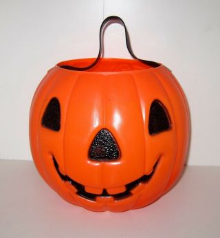 Vintage Aj Renzi Halloween Large Blow Mold Pumpkin Trick Or Treat 2 Sided - Cat