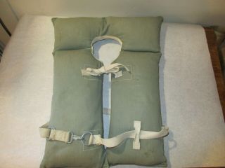 Vintage Buoyant Vest,  Life Jacket Vest,  Model Ak - 1,  Light Army Green,