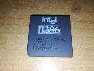 Intel A80386DX - 20,  386DX,  SX217,  Vintage CPU,  GOLD,  TOP 3