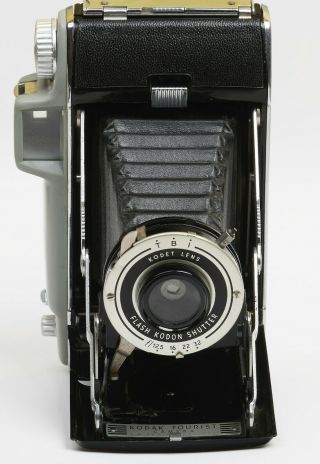 Vintage Kodak Tourist Folding Bellows Camera Kodet Lens Flash Kodon Shutter