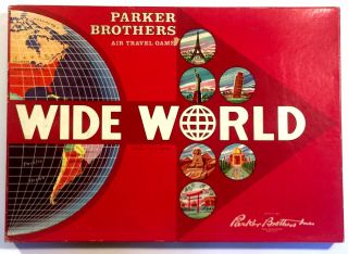 Vintage Parker Brothers Wide World Board Game 1962 Metal Rockets Complete Vg,