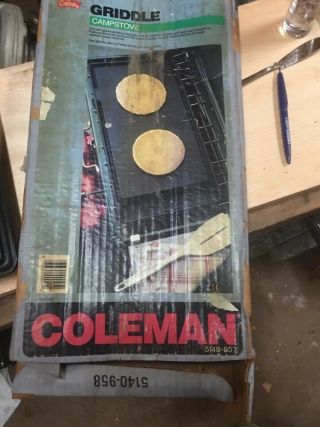 Vintage Coleman Non - Stick Cast Aluminum Griddle For Camping Stoves 5140 - 958