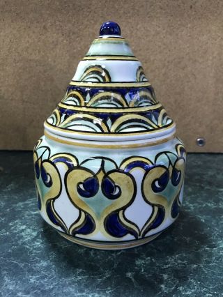Vintage 1926 Art Deco De Sphinx Pottery Bowl Jar W/ Lid Gouda Factory Holland