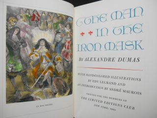 Alexandre Dumas / Limited Editions Club The Man In The Iron Mask Signed 1965