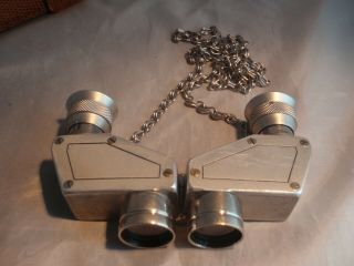 Vintage folding Theatis 3 1/2 X miniature binoculars in carrying case 5