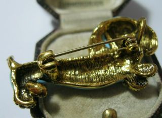 Lovely Vintage Style Dachshund SAUSAGE Dog Enamel & Crystal Jewellery BROOCH Pin 5