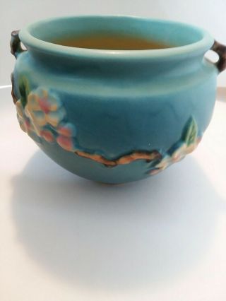 Vintage Roseville Pottery Apple Blossom Blue 4 