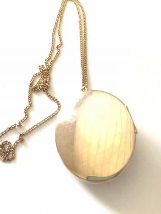 Vintage Sarah Coventry Large Filigree Locket Pendant Goldtone Necklace 3