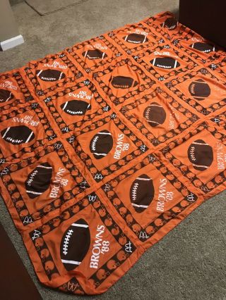 Vintage Nfl Cleveland Browns Tablecloth Quilted From 1988 Mcdonalds Rally Towels