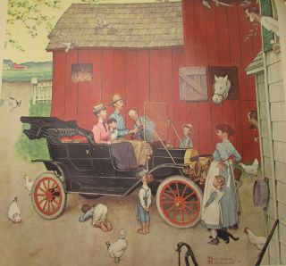 Vintage Norman Rockwell The Famous Model T Was " Boss Of The Road " Art Print