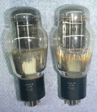 Vintage Pair (2) Rca 6b4g Vacuum Tubes Matched Codes Made In Usa 1943 Wwii