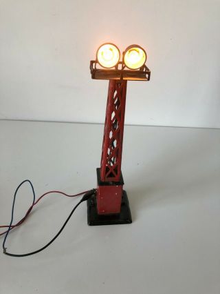 Vintage Marx Metal Double Beacon Tower Search Light