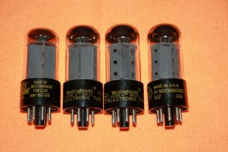 4 Westinghouse 7591 Power Tubes Quad Test Strong Nos Fisher Eico