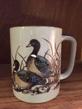 Otagiri Mallard Duck Embossed Surface Mug Coffee Cup Vintage Made In Japan
