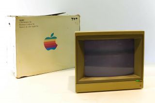 Vintage Apple Computer Color Monitor A2m2056 Crt For Iie 1986