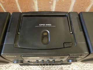 Vintage Sony Mega Bass AM/FM Radio CD Cassette Tape Speaker Boom Box CFD - 440 4