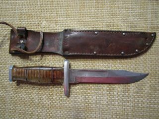 Vintage Wwii Us Navy Rh37 Pal Survival,  Fighting Fixed Blade Knife W/sheath