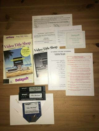Datasoft Video Title Shop A Computer,  Vcr Utility For Apple Iie,  Iic,  Iigs