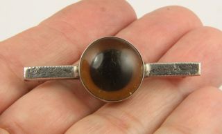 Vintage Art Deco C 1930 Sterling Silver Eye Brooch Pin