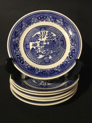 Set Of 6 Vintage Blue Willow Ware By Royal China 6 " Saucer