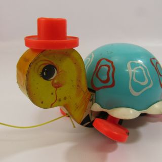 Vintage Tippy Turtle Pull Along Toy 1962 Fisher Price Tip Toe Usa Made 773