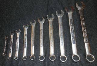 Craftsman (vtg - Vv - Usa) 10pc Sae Open/box Combination Wrench Set: 3/16 " To 3/4 "